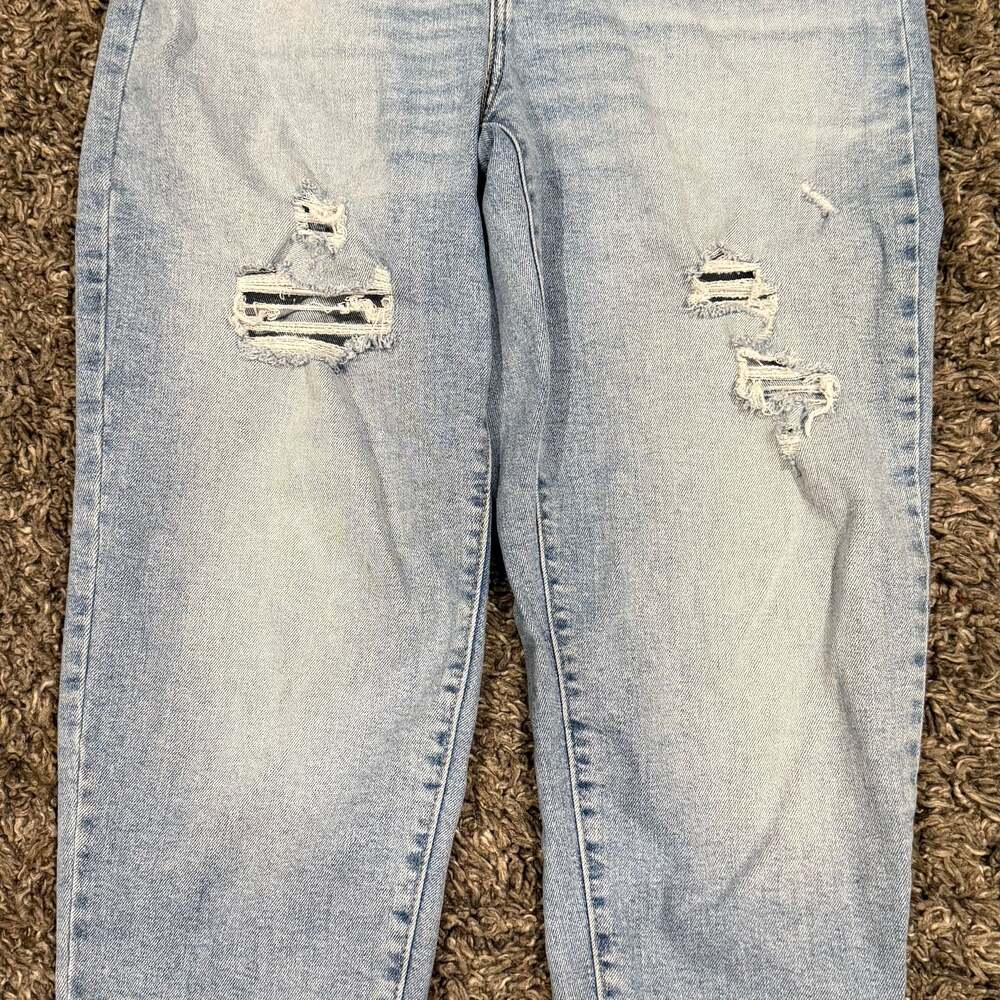Levi's SilverTab High Rise Distressed Mom Jeans Light Wash